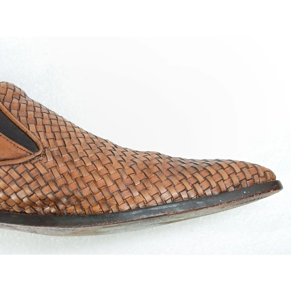 Saks Fifth Avenue Men’s Woven Leather Slip-On Shoes – Made in Italy Size 10